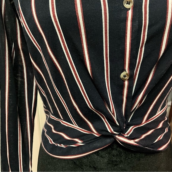 EUC Striped Crop Top Polly & Esther Long-Sleeve Cute - Picture 4 of 5